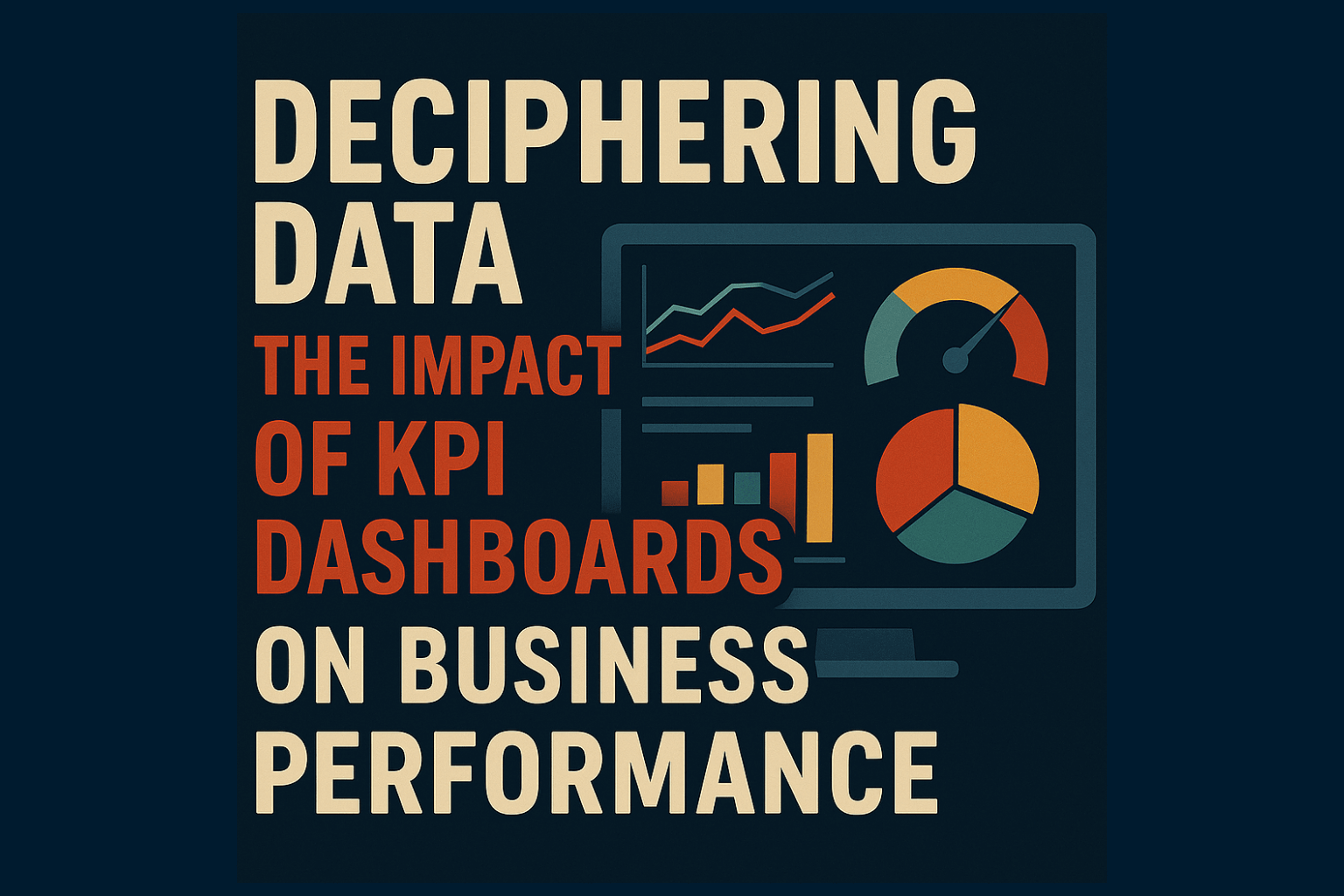 Deciphering data: the impact of KPI dashboards on business performance illustrated with charts and graphs.