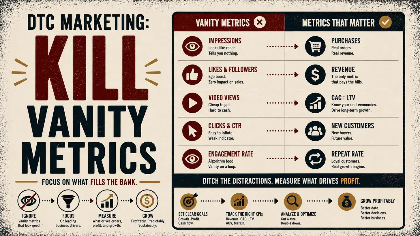 Read more about the article Performance Measurement for DTC Marketing: Kill Vanity Metrics
