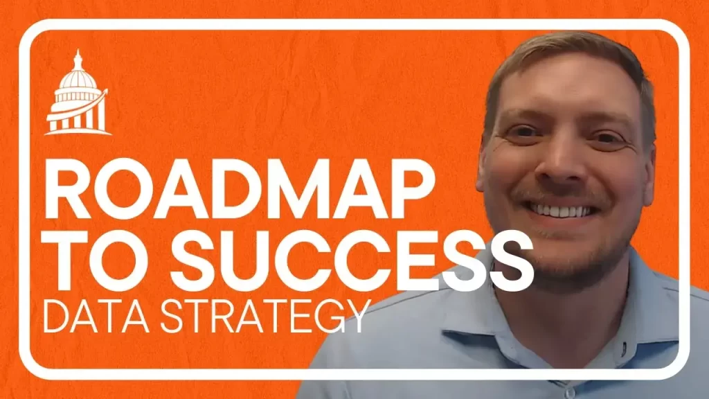 Data strategy roadmap steps feature image showing a visual guide to building a data strategy.