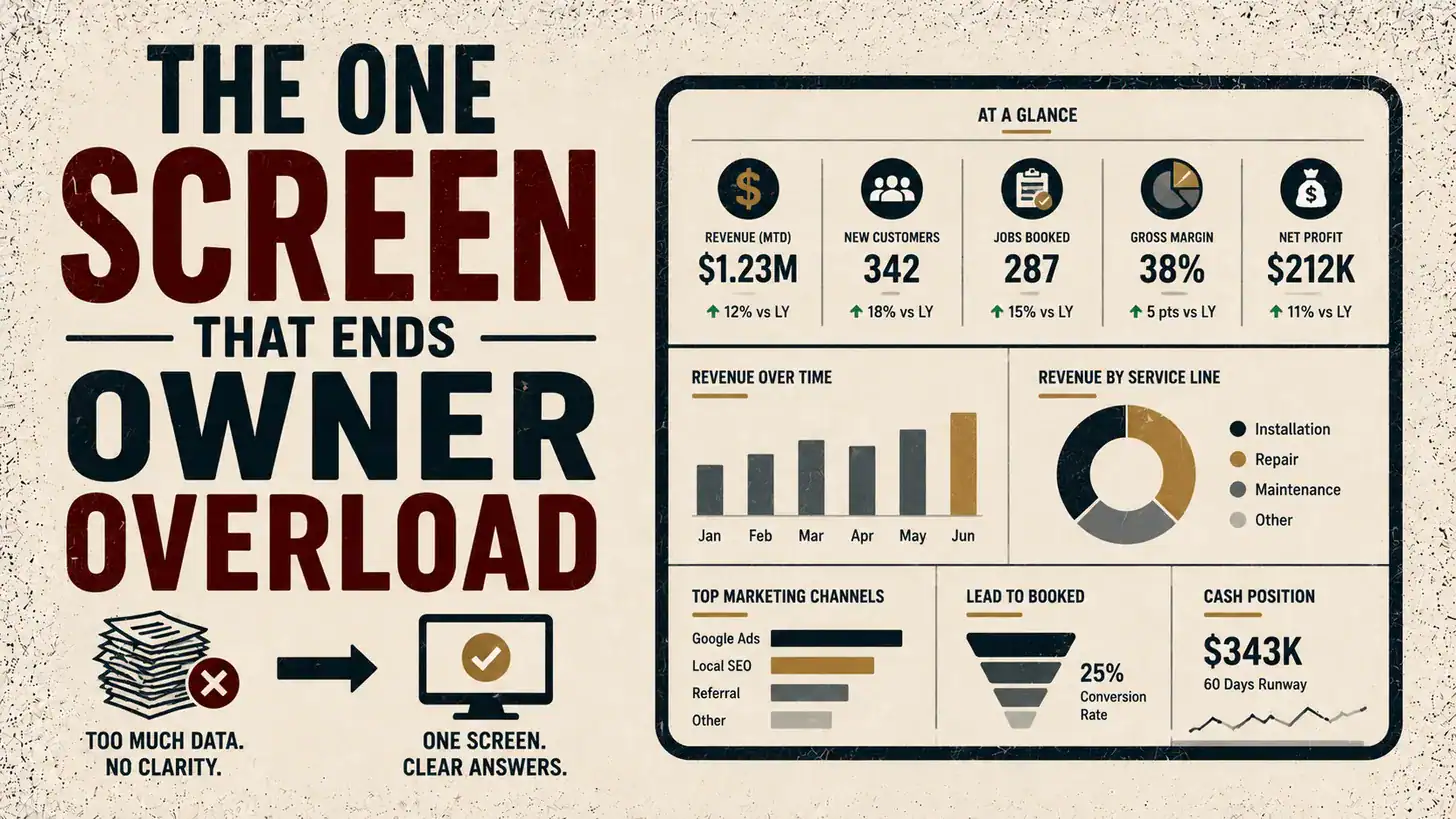 Read more about the article The One Screen That Ends Owner Overload: Profit, Cost Per Booked Job, and Lifetime Value