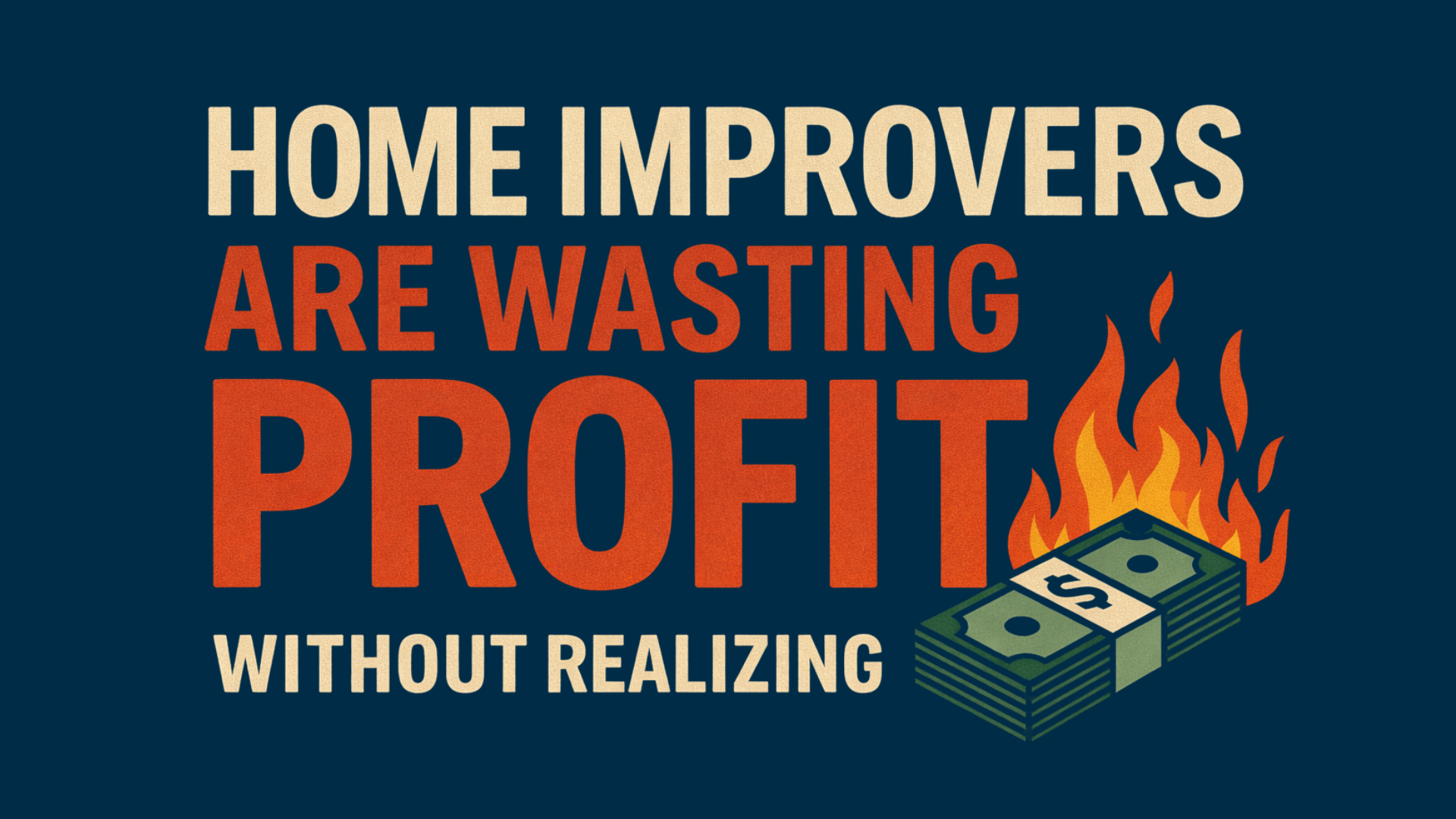 Graphic stating home improvers are wasting profit, illustrating hidden wastage in home improvement businesses.