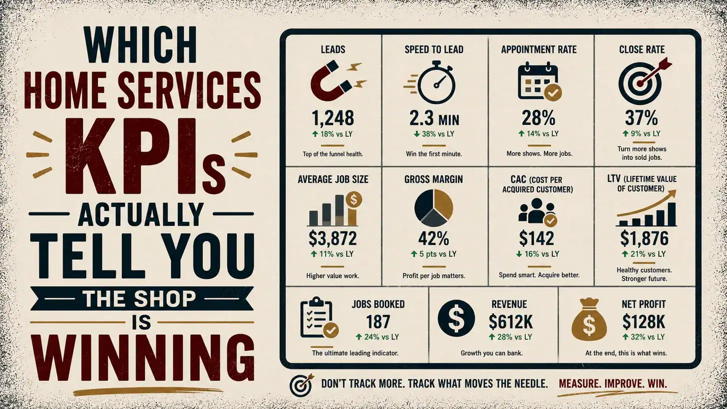 Read more about the article Which Home Services KPIs Actually Tell You the Shop Is Winning